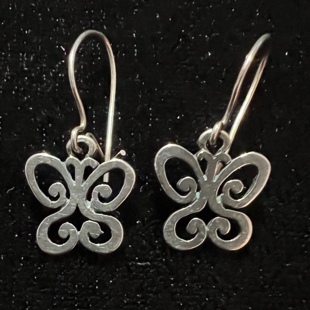 RETIRED JAMES AVERY Silver Butterfly Earrings